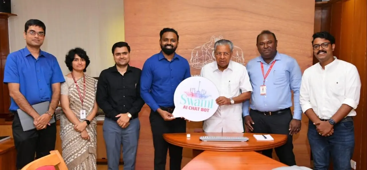 Blessan Kurien Thomas at the SWAMI AI Chatbot launch by Hon’ble Chief Minister of Kerala, Shri Pinarayi Vijayan (13 November 2024)